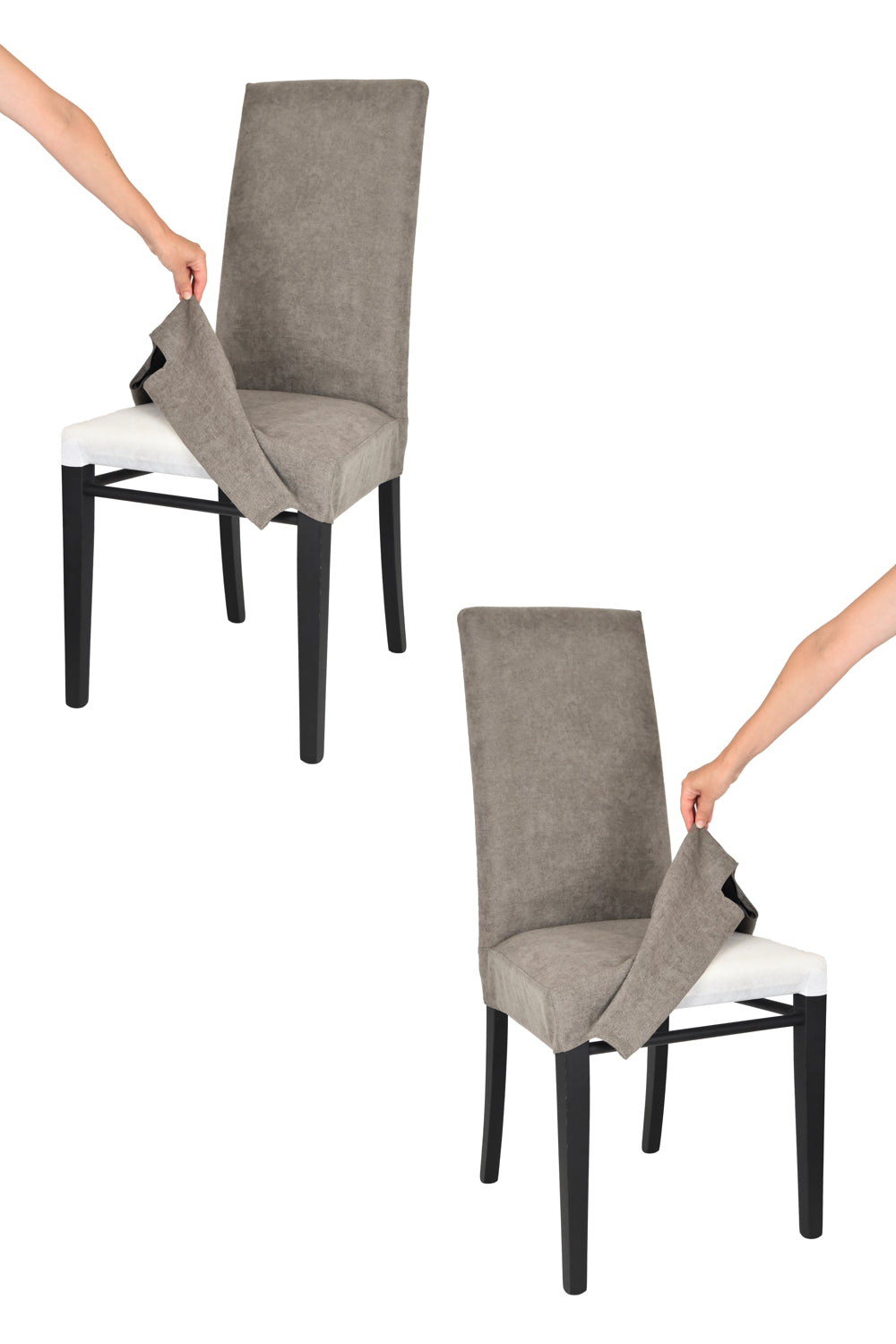 Anilina Nera/Grigio Cemento/Set 2 Sedie