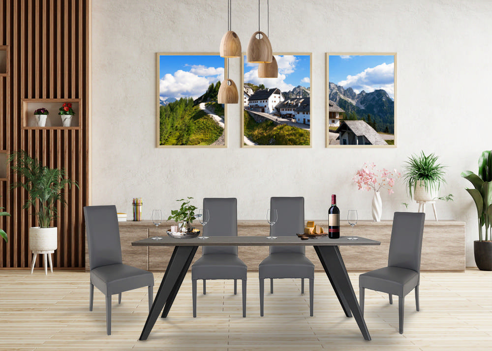 Grigio Scuro/Set 2 Sedie
