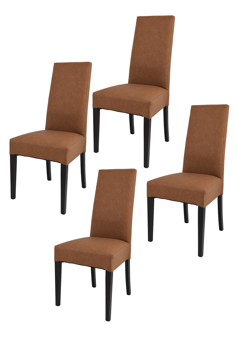 Wenge/Cuoio/set 4 Sedie