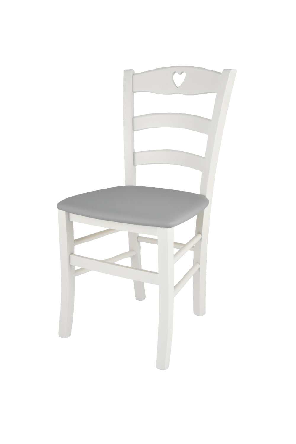Laccato Bianco-Finta Pelle Grigio chiaro/Set 1 sedia