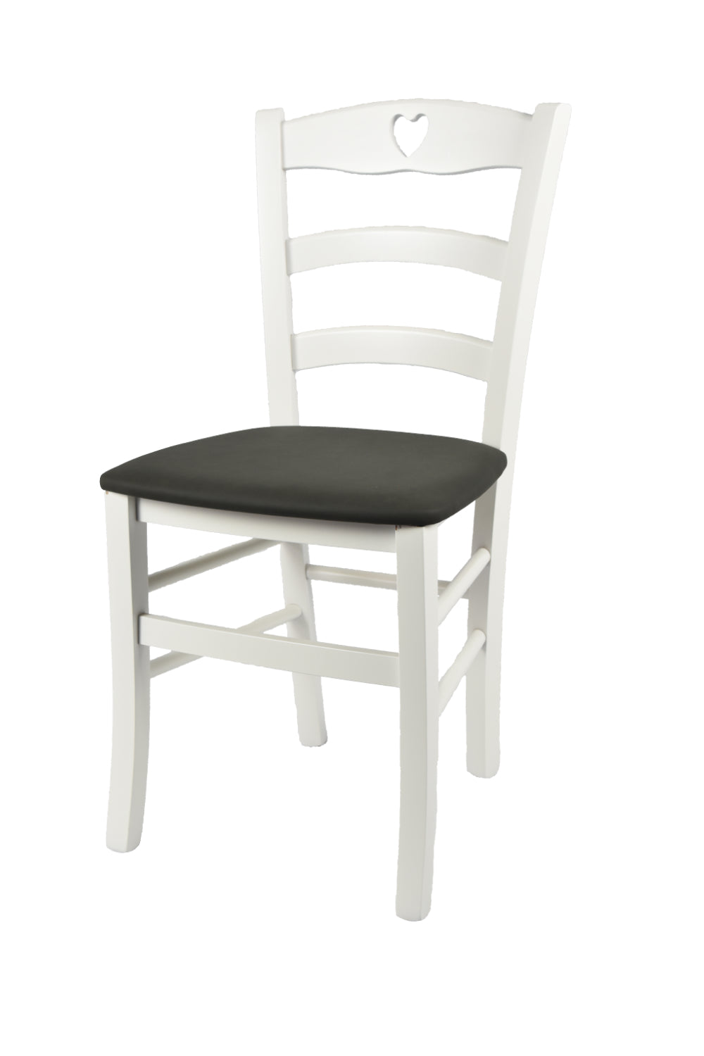 Laccato bianco-Finta pelle antracite/Set 1 sedia