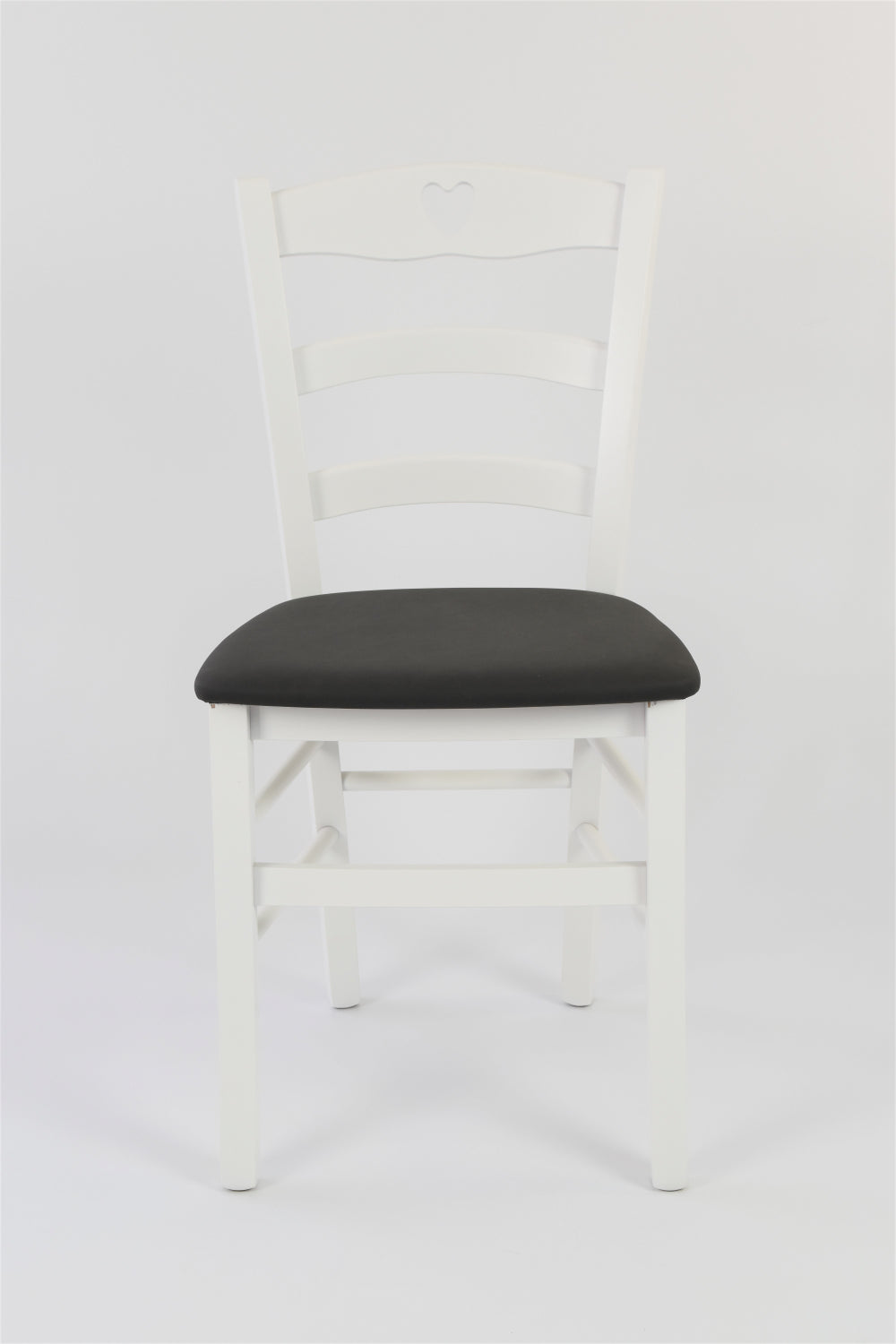Laccato bianco-Finta pelle antracite/Set 1 sedia