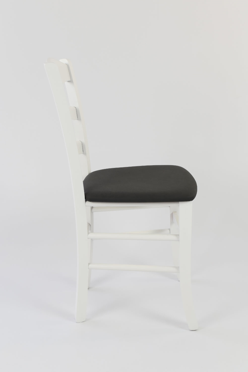Laccato bianco-Finta pelle antracite/Set 1 sedia