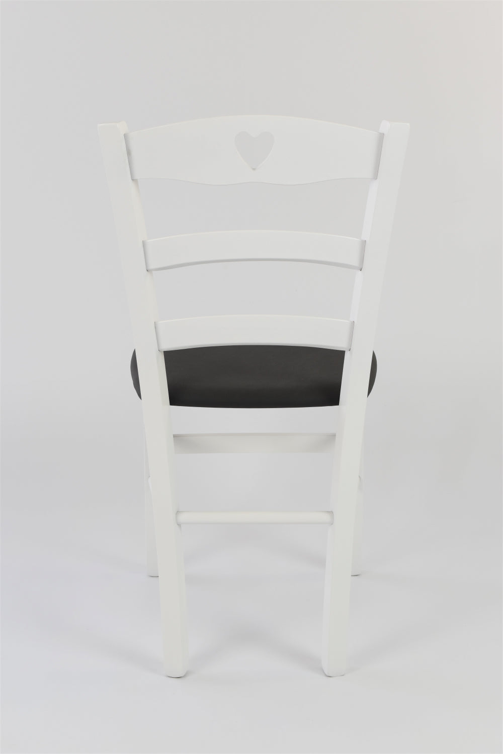 Laccato bianco-Finta pelle antracite/Set 6 sedie