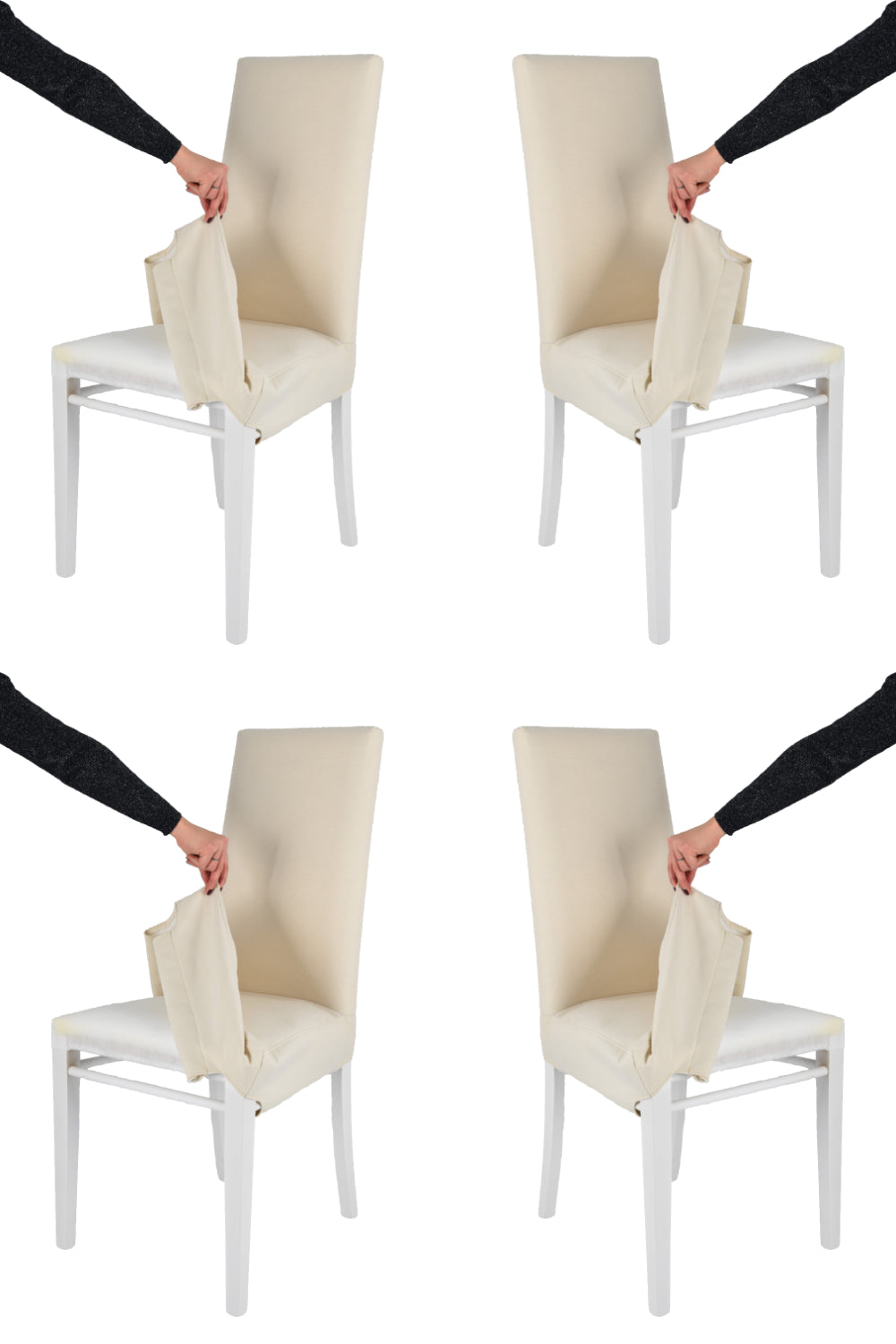 Bianco/Avorio/Set 4 Sedie