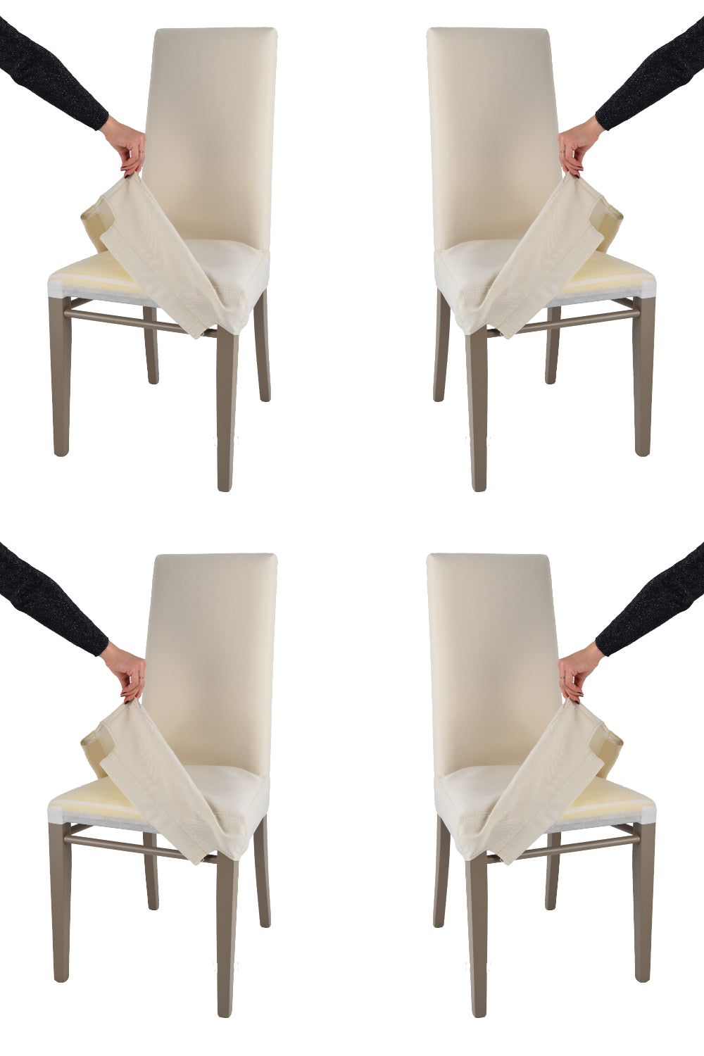 Cappuccino/Avorio/Set 4 Sedie