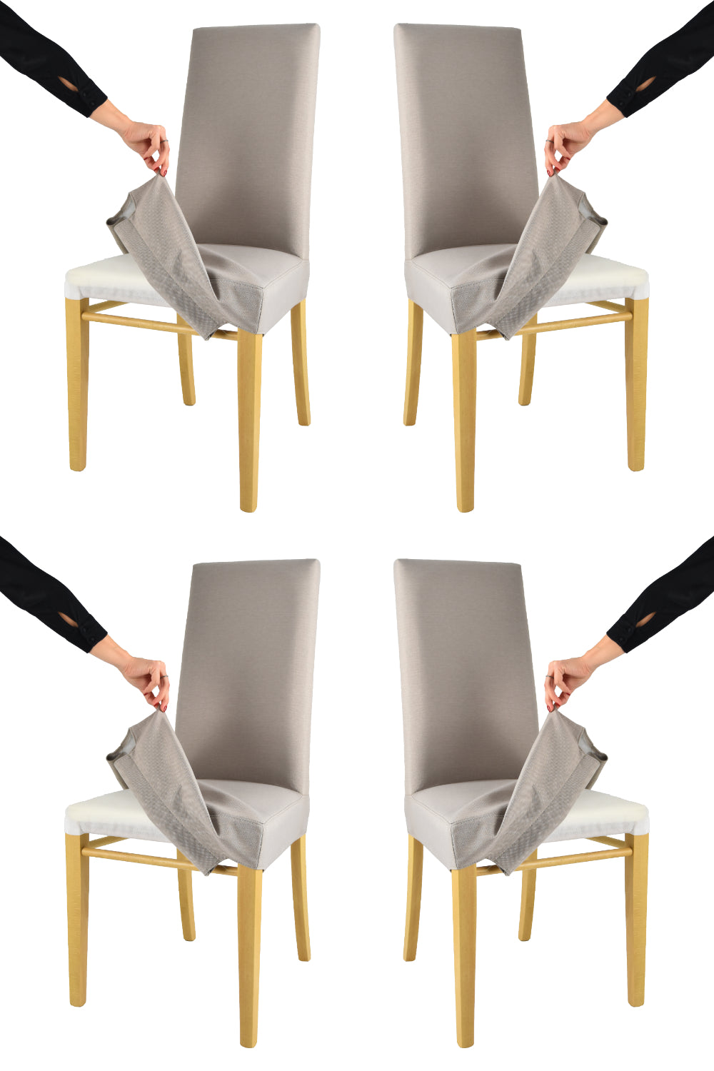 Rovere/Camoscio/Set 4 Sedie