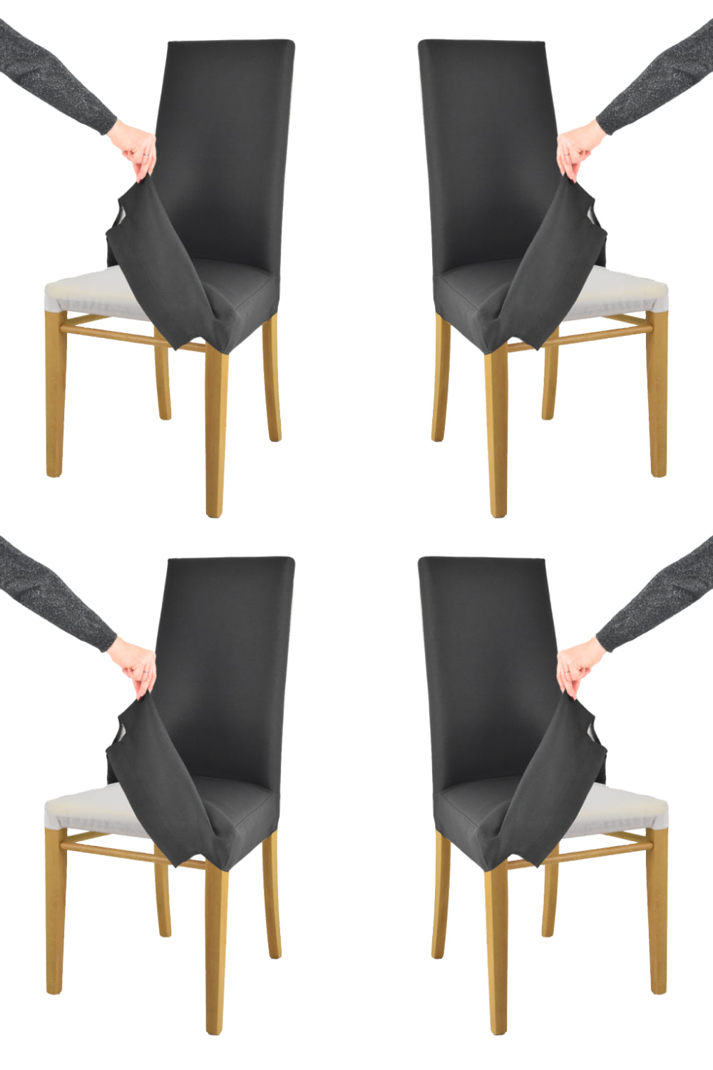 Rovere/Nero/Set 4 Sedie