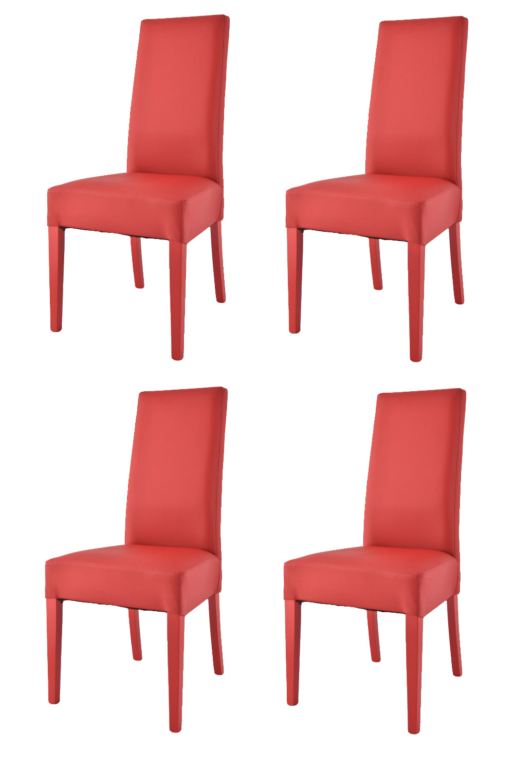 Rosso/Set 4 Sedie
