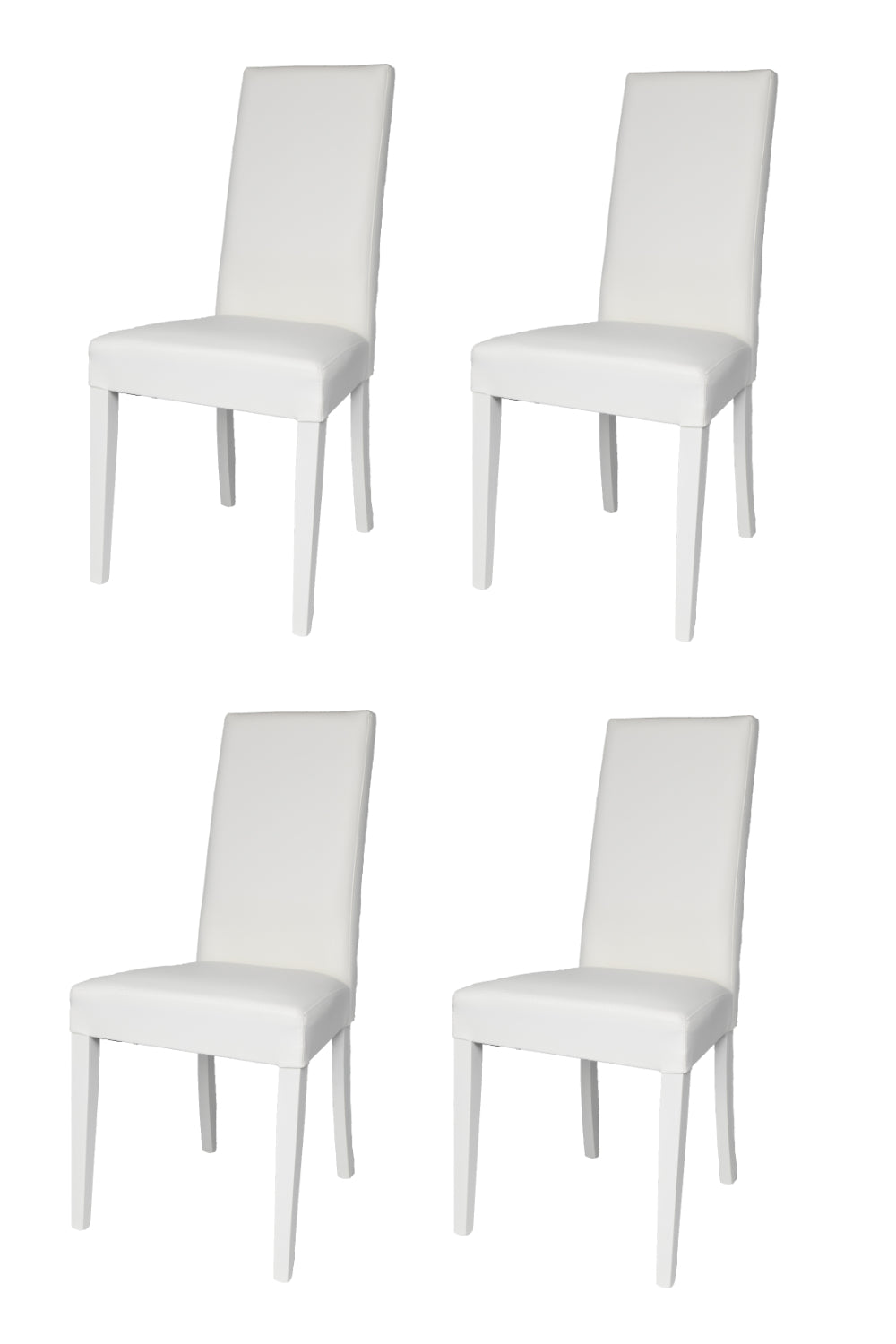 Bianco/Seduta Bianca/Set 4 Sedie