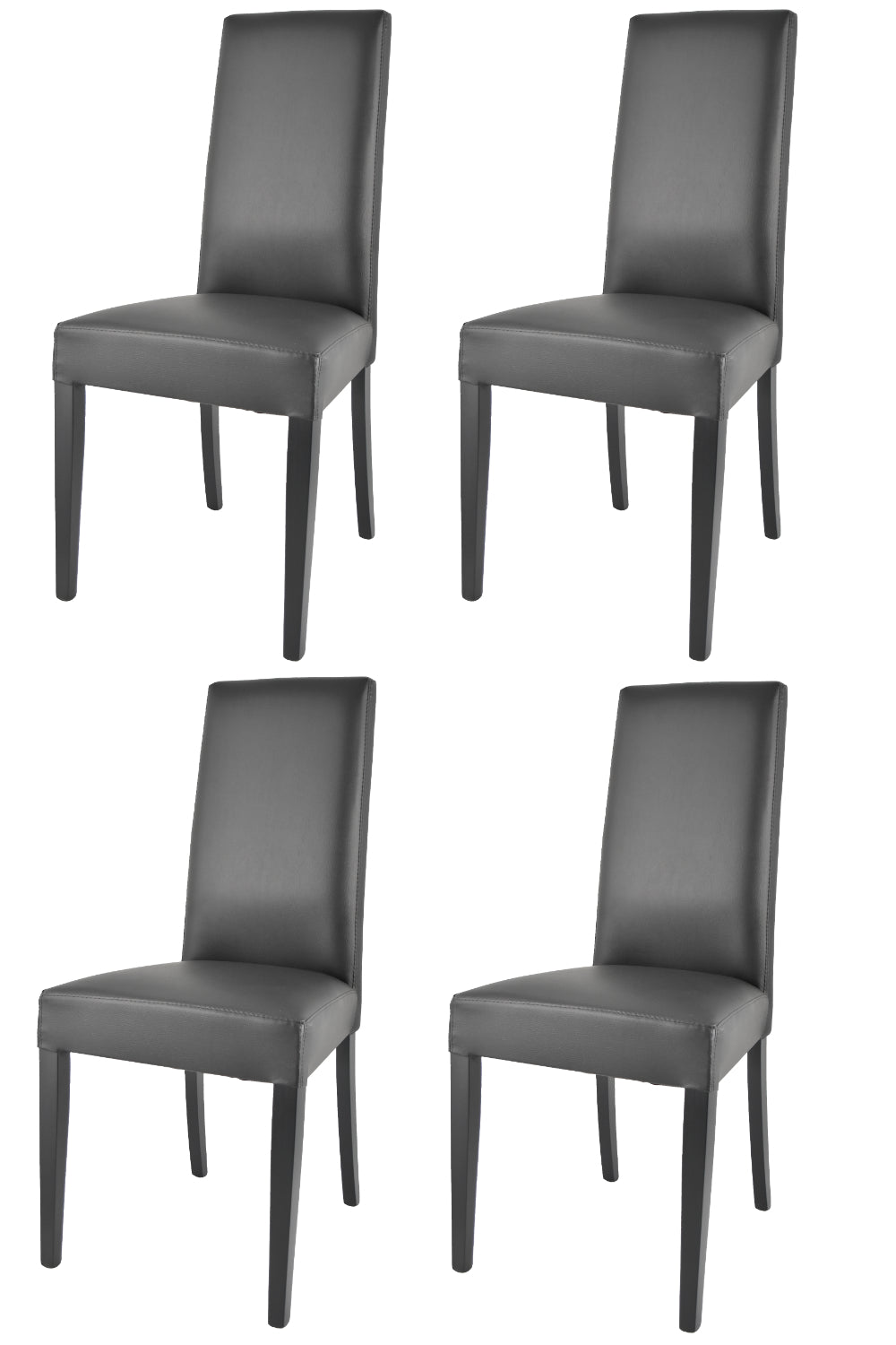 Nero/Seduta Nera/Set 4 Sedie