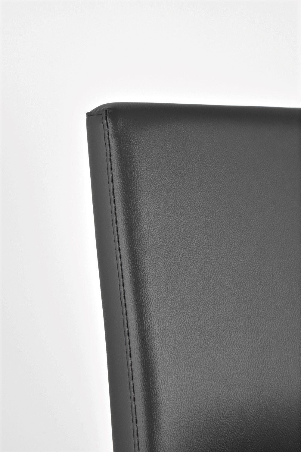 Luisa low stools in beech wood structure, padded seat and backrest covered in artificial leather