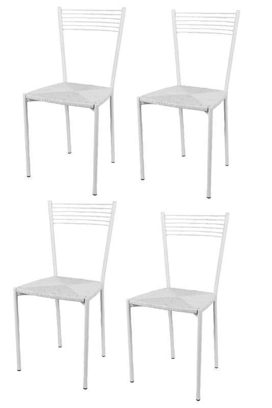 Paglia Bianca/Set 4 Sedie