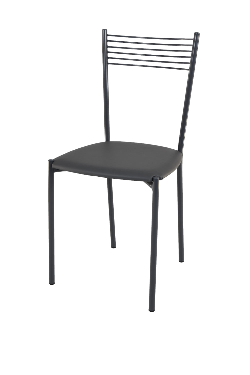 Sillas Elegance con estructura en acero pintado gris oscuro