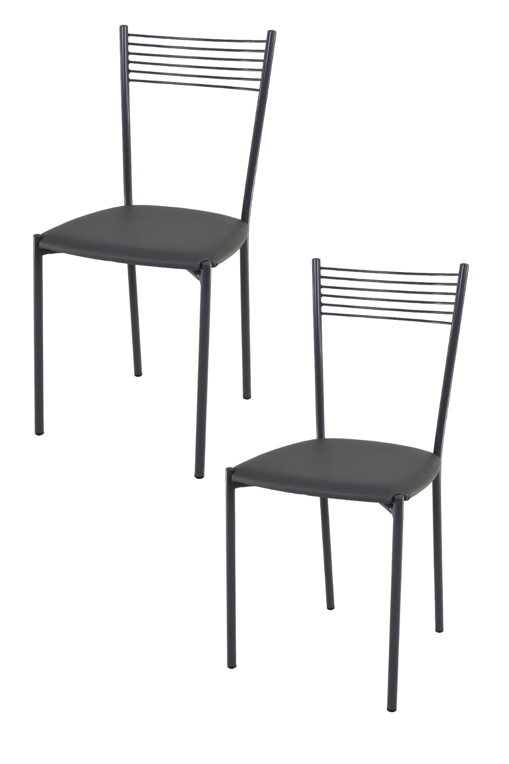 Sillas Elegance con estructura en acero pintado gris oscuro