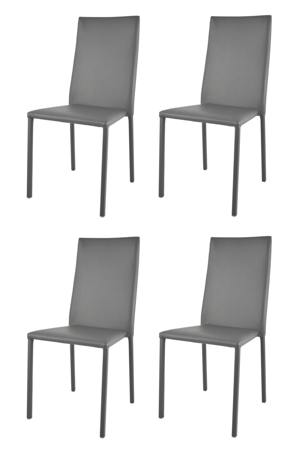 Grigio Scuro/Set 4 Sedie