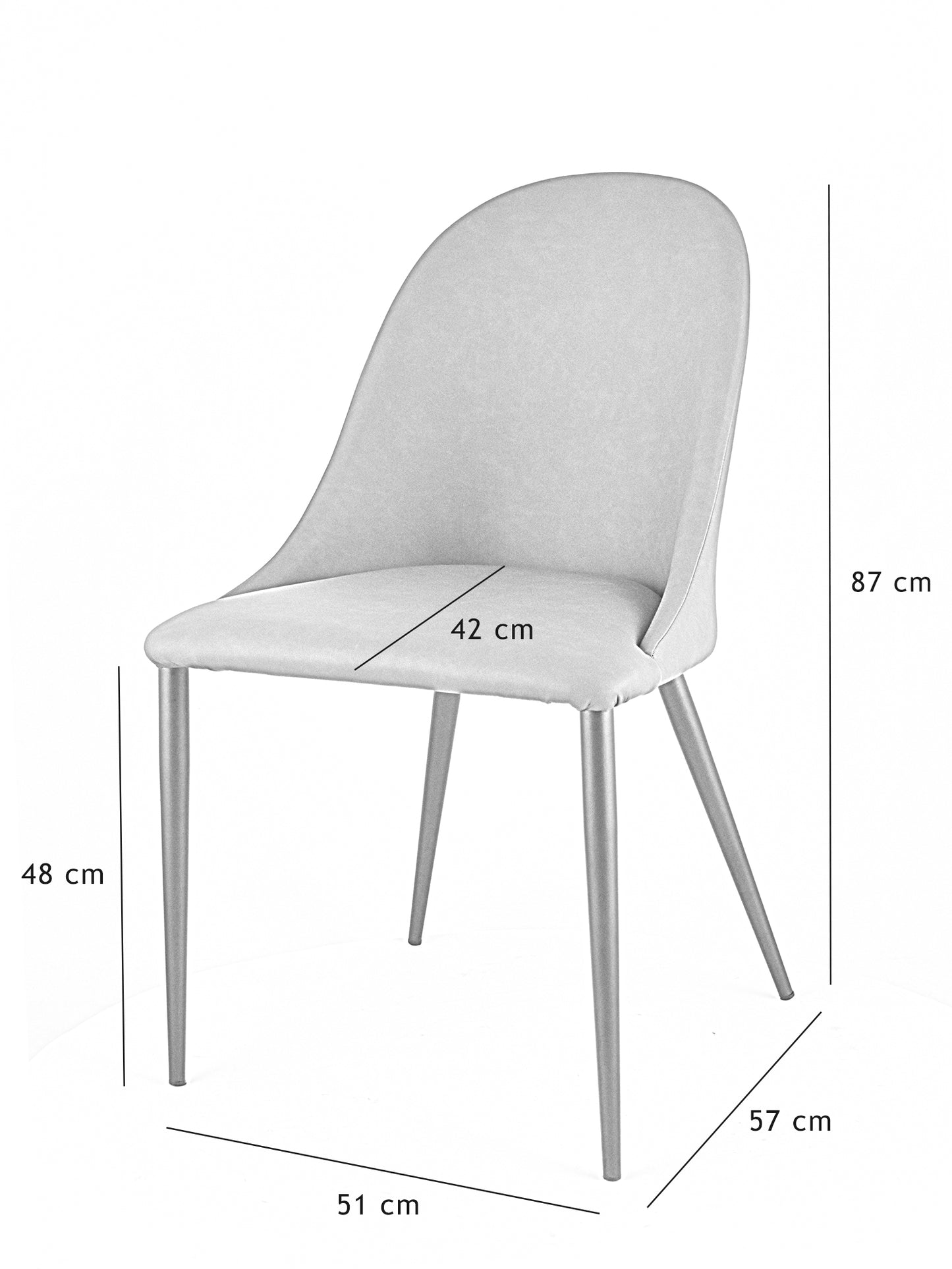 Set sedie imbottite per cucina e sala da pranzo rivestite in finta pelle e gambe in ferro nero opaco