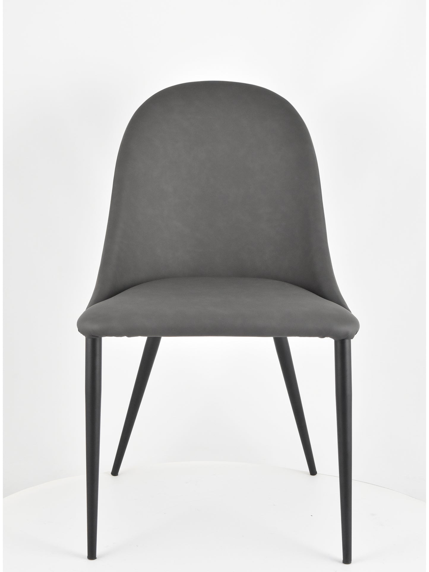 Set sedie imbottite per cucina e sala da pranzo rivestite in finta pelle e gambe in ferro nero opaco
