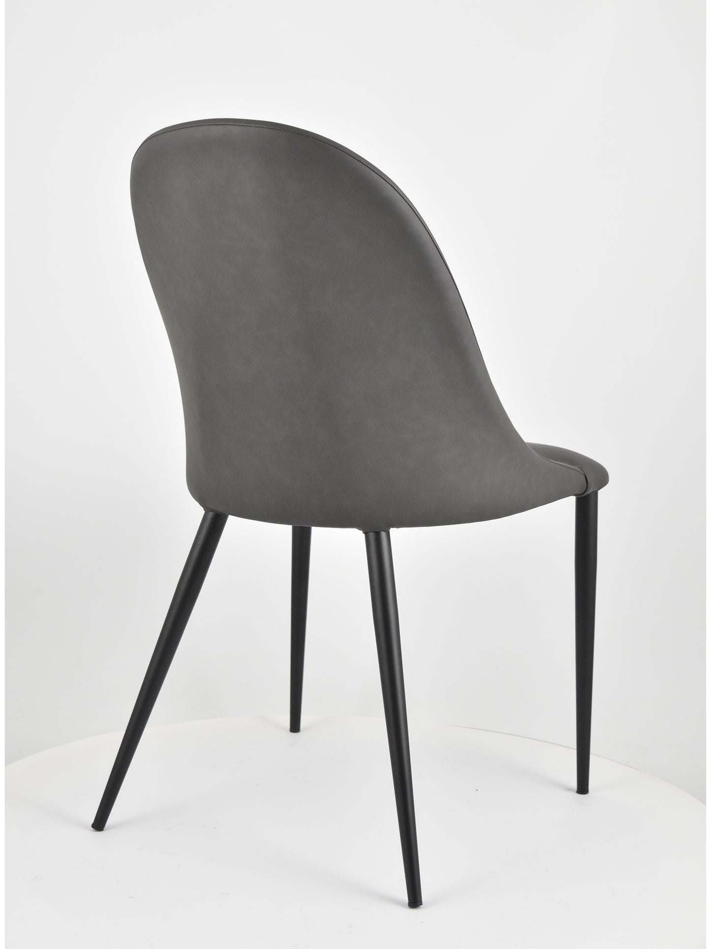 Set sedie imbottite per cucina e sala da pranzo rivestite in finta pelle e gambe in ferro nero opaco