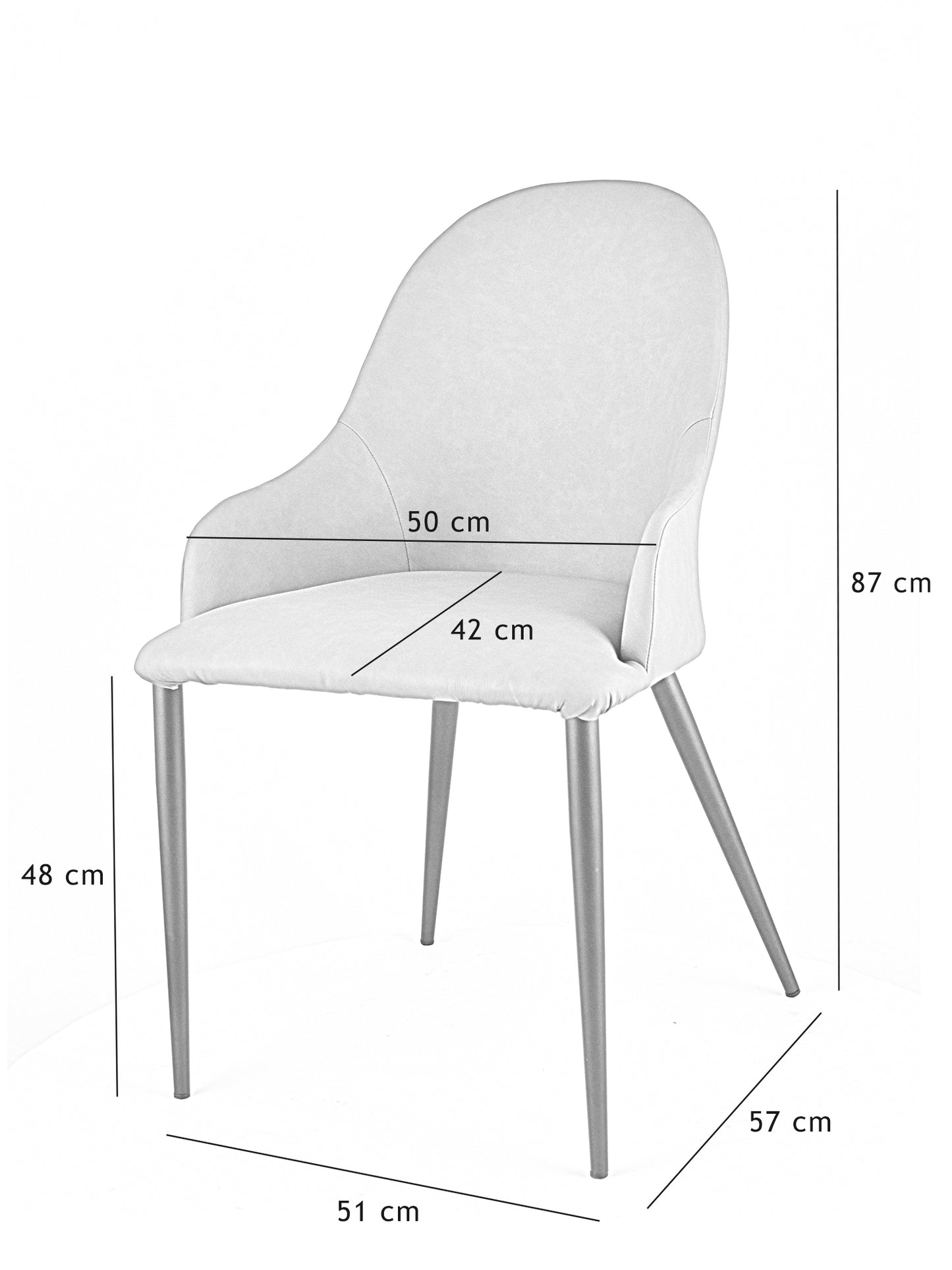 Set sedie imbottite per cucina e sala da pranzo rivestite in finta pelle e gambe in ferro nero opaco