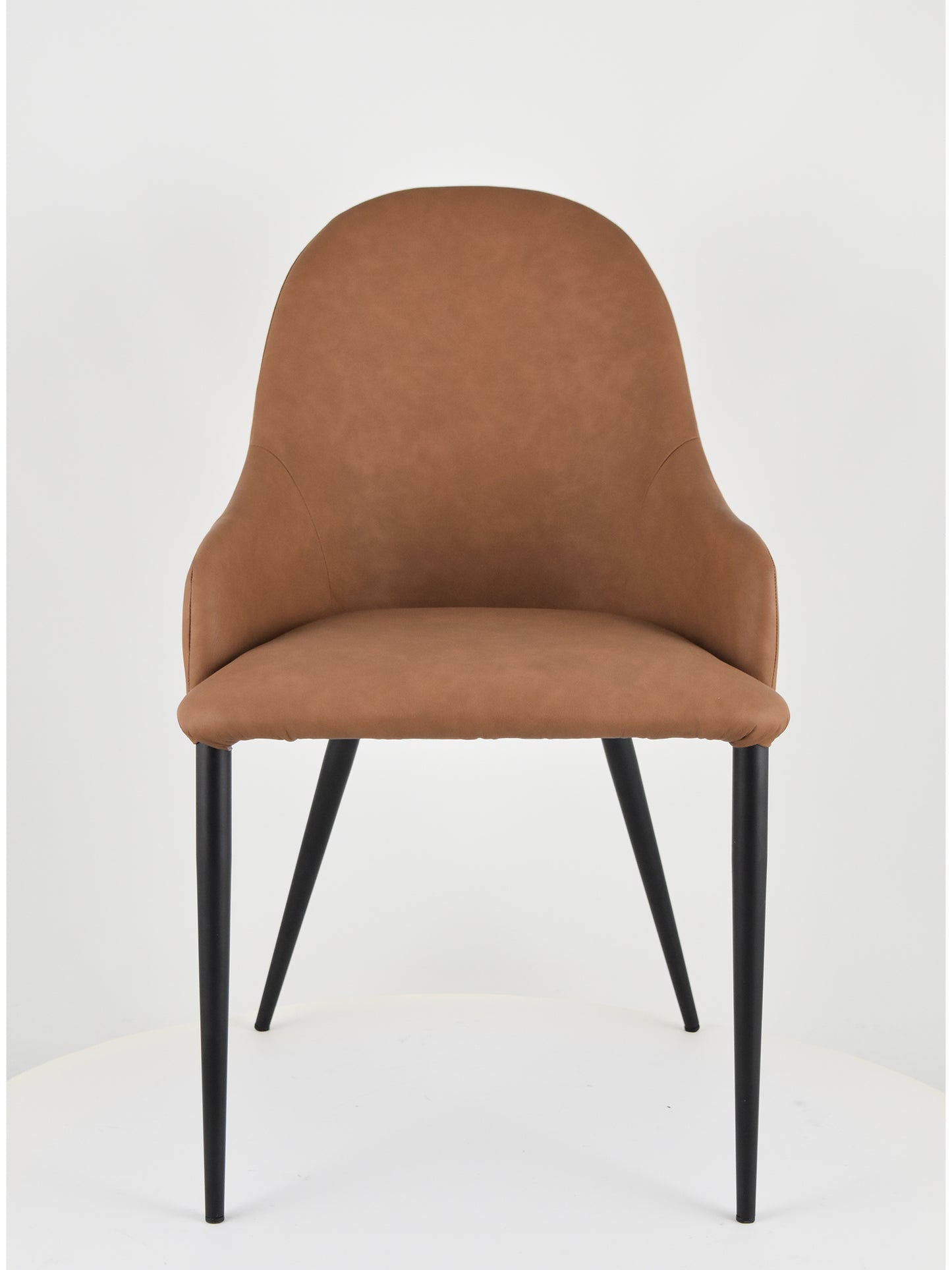 Set sedie imbottite per cucina e sala da pranzo rivestite in finta pelle e gambe in ferro nero opaco