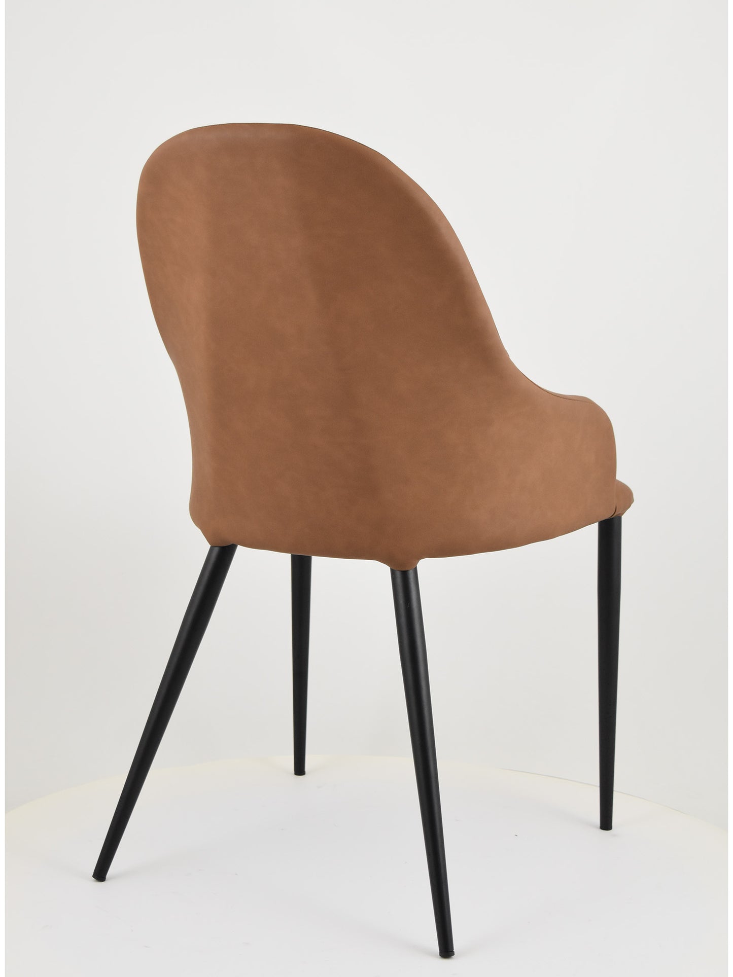 Set sedie imbottite per cucina e sala da pranzo rivestite in finta pelle e gambe in ferro nero opaco