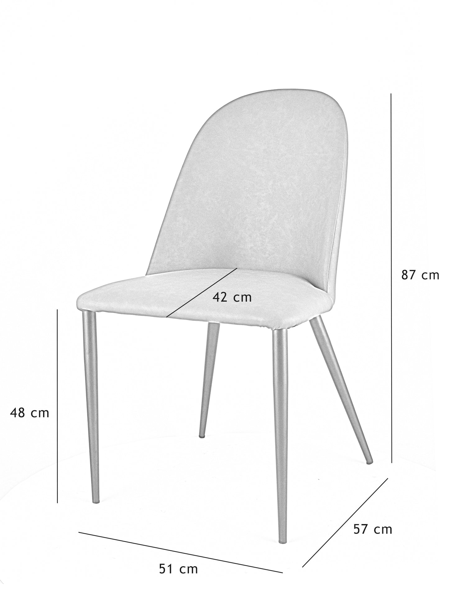 Set sedie imbottite per cucina e sala da pranzo rivestite in finta pelle e gambe in ferro nero opaco