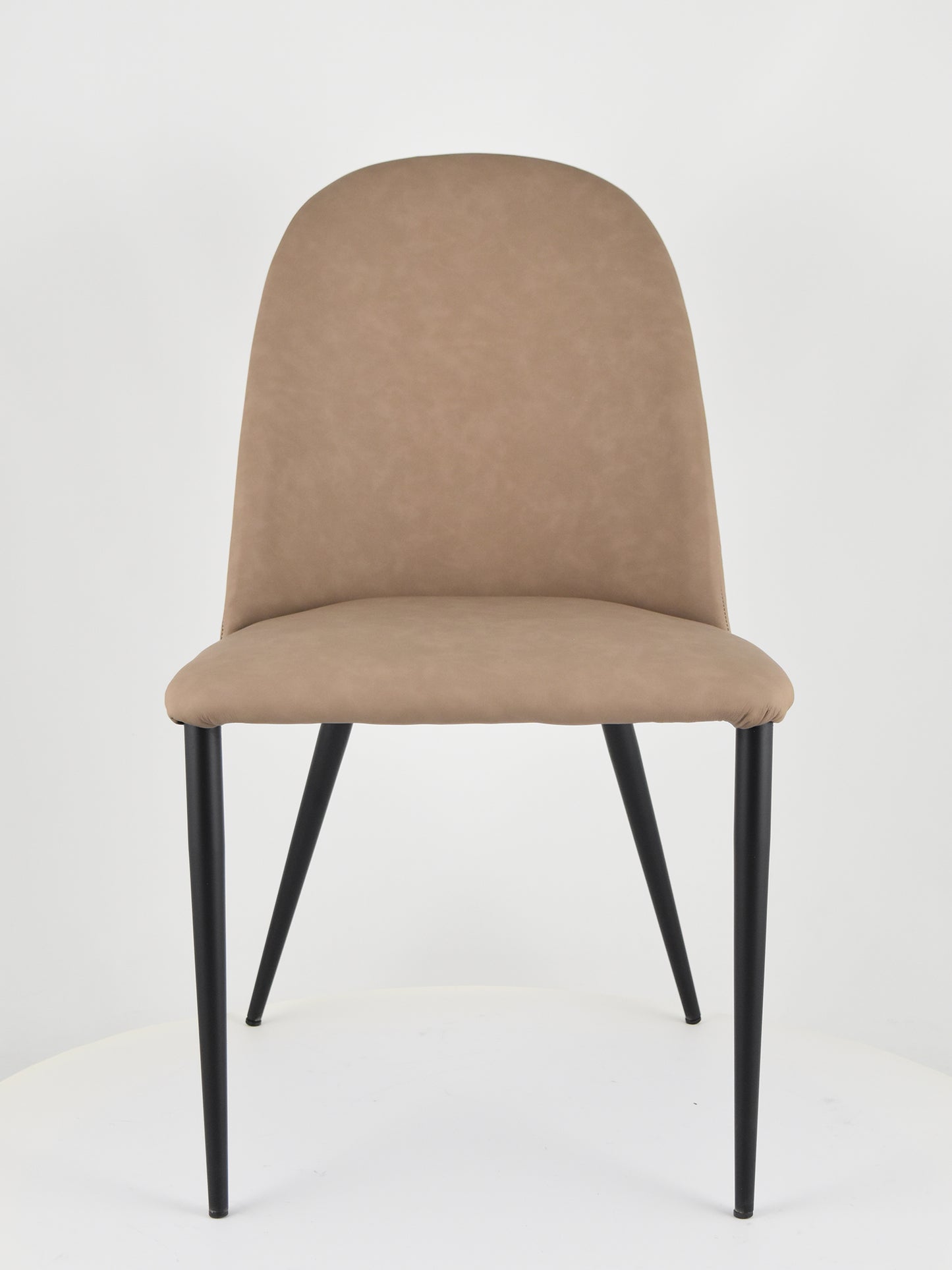 Set sedie imbottite per cucina e sala da pranzo rivestite in finta pelle e gambe in ferro nero opaco