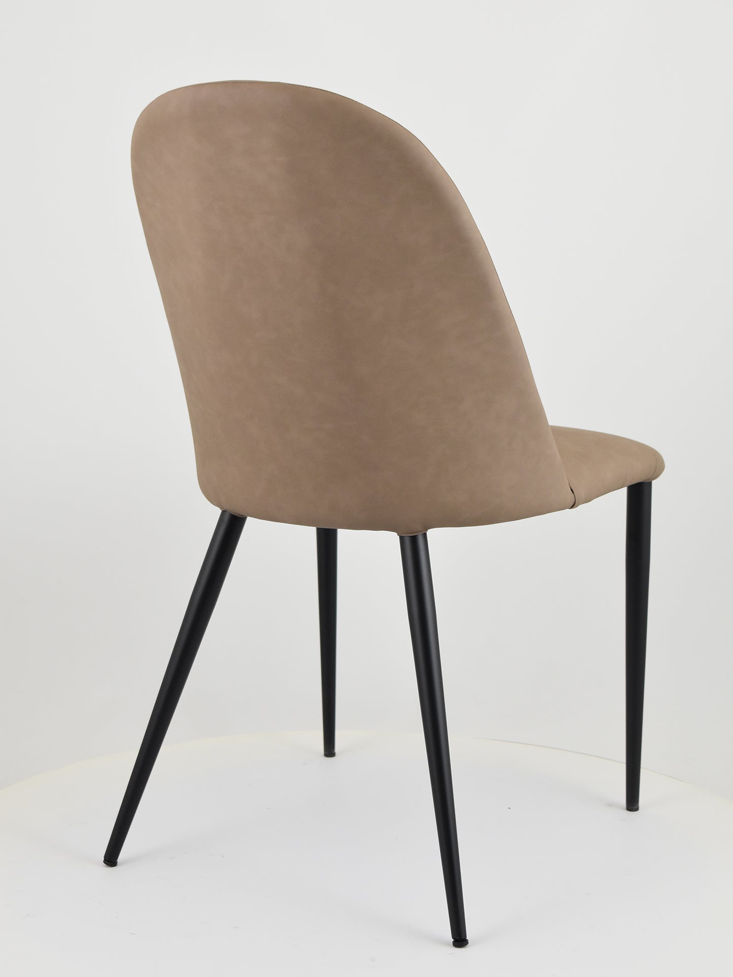 Set sedie imbottite per cucina e sala da pranzo rivestite in finta pelle e gambe in ferro nero opaco