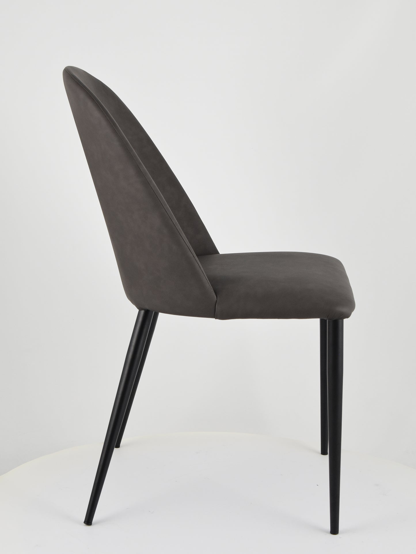 Set sedie imbottite per cucina e sala da pranzo rivestite in finta pelle e gambe in ferro nero opaco