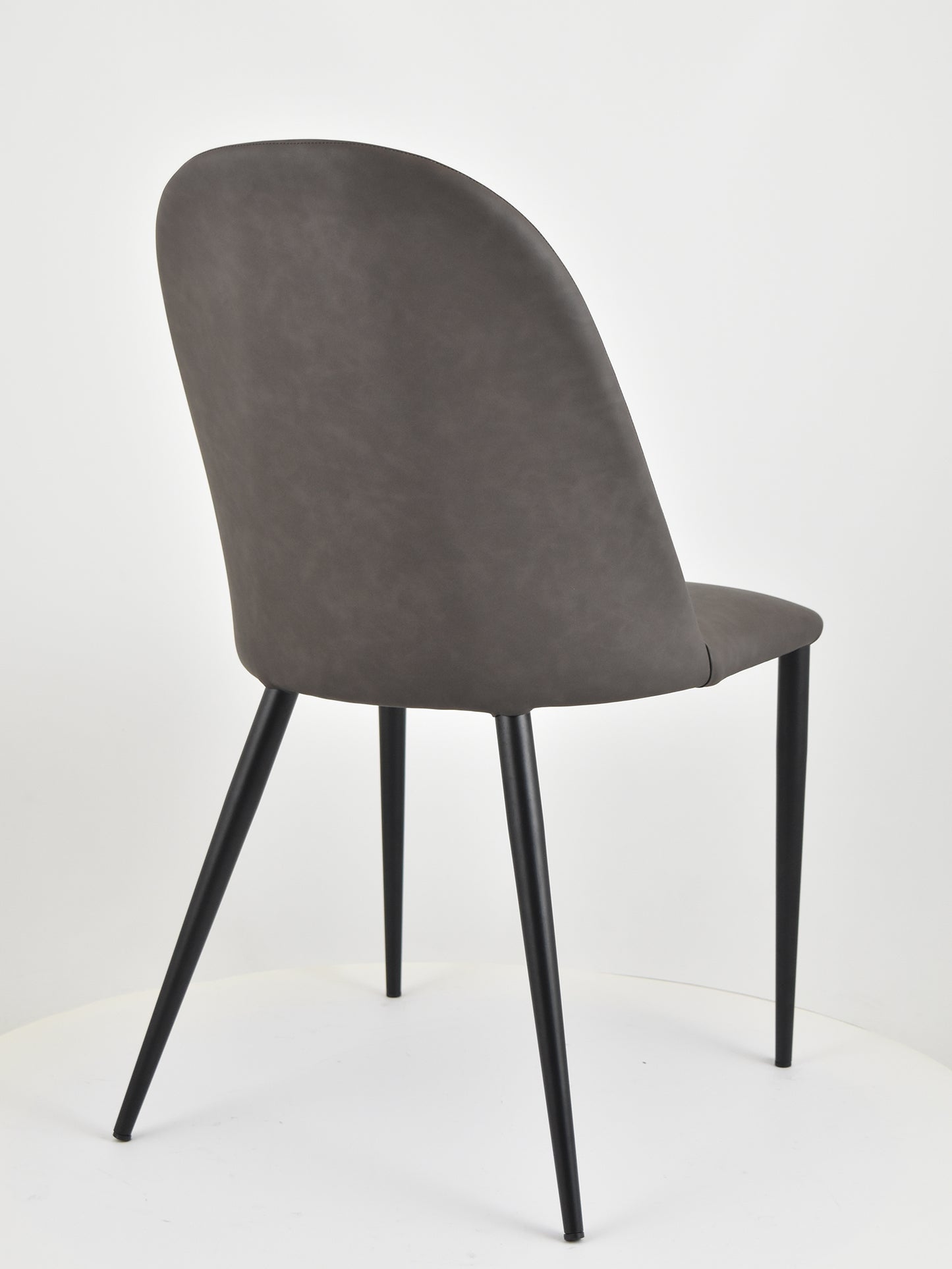 Set sedie imbottite per cucina e sala da pranzo rivestite in finta pelle e gambe in ferro nero opaco
