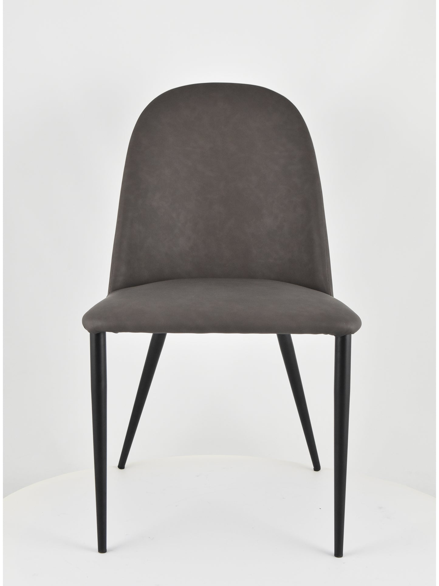 Set sedie imbottite per cucina e sala da pranzo rivestite in finta pelle e gambe in ferro nero opaco