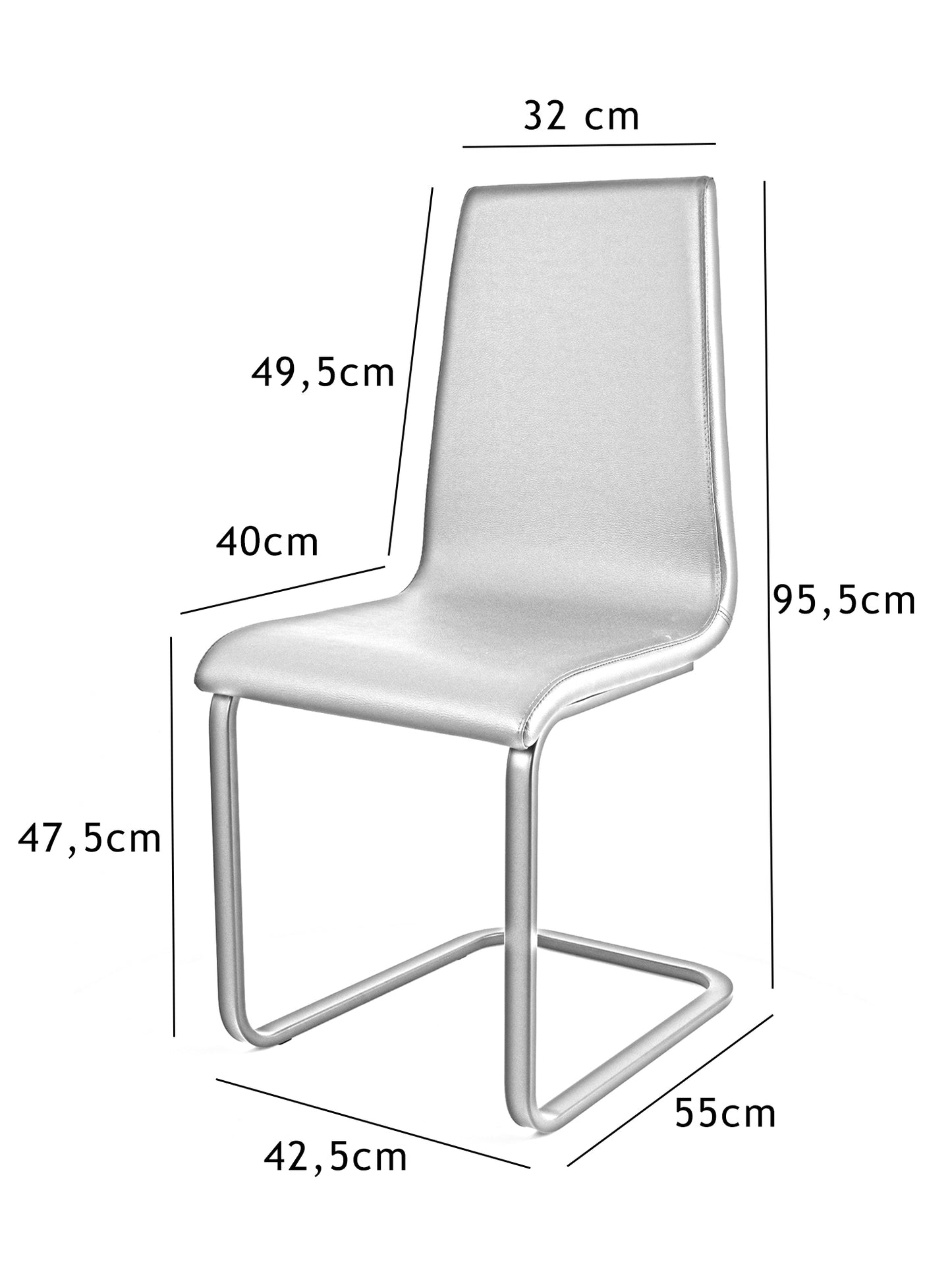 Nero/Grigio Scuro/Set 2 Sedie