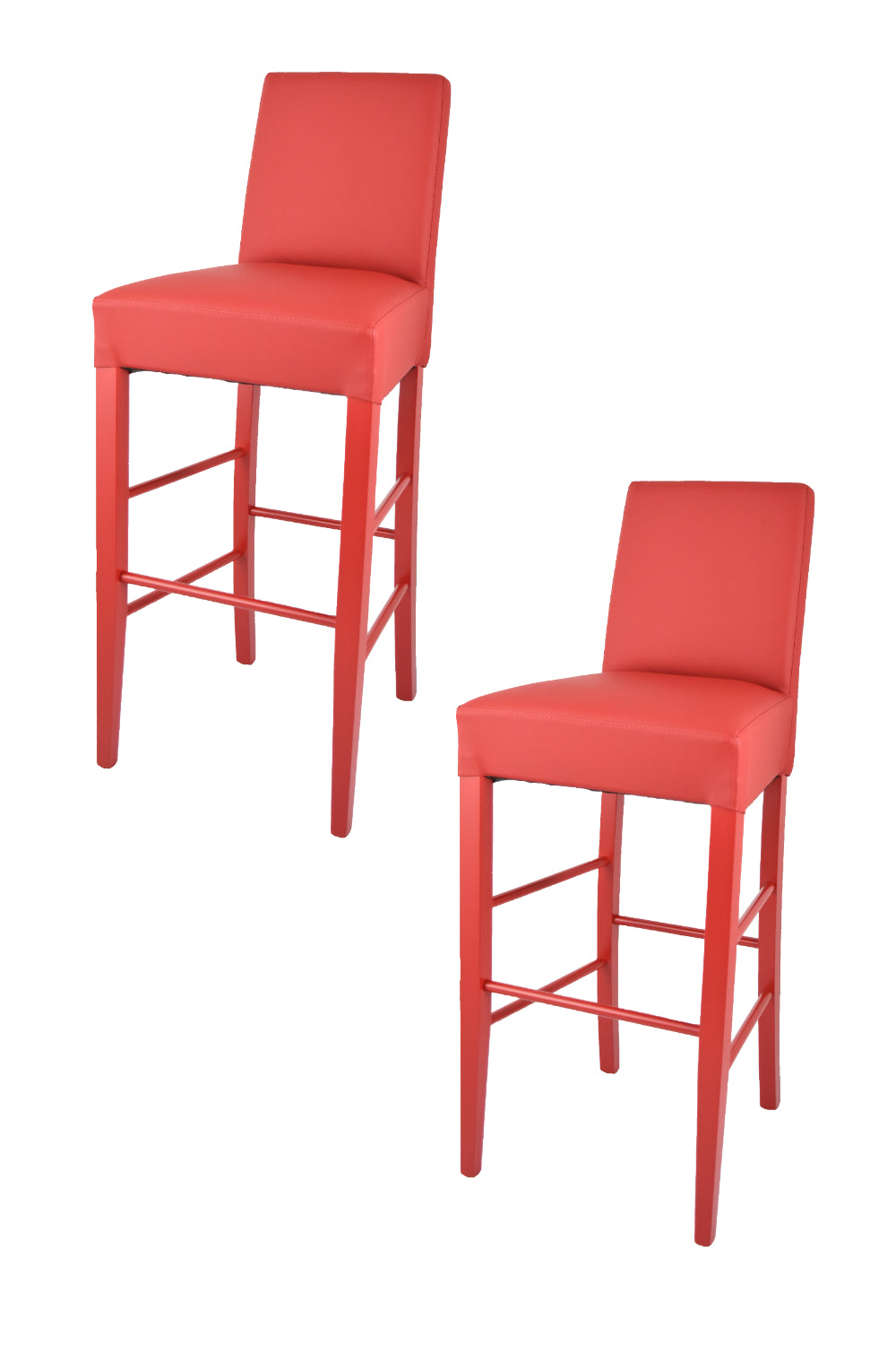 Rosso/Set 2 sgabelli