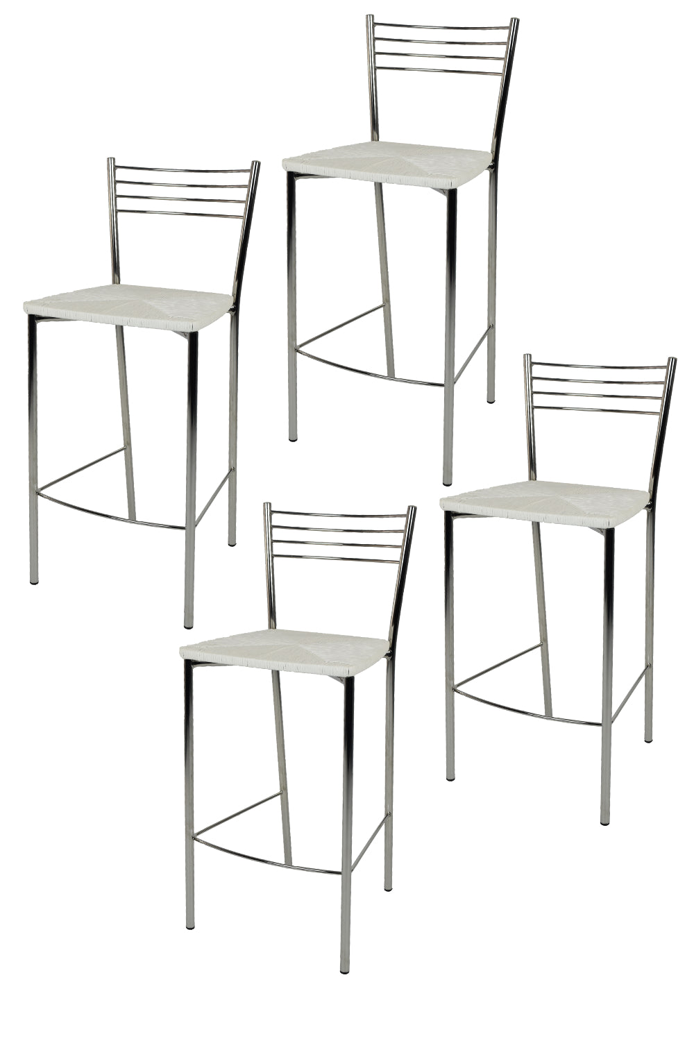 Paglia Bianca/Set 4 sgabelli