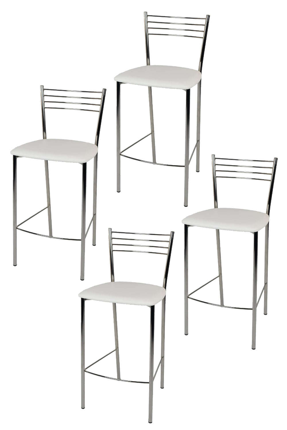 Finta Pelle Bianca/Set 4 sgabelli