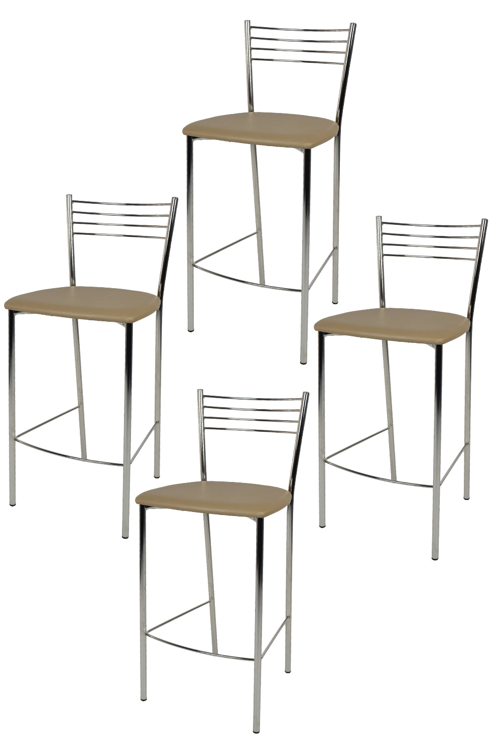 Finta Pelle Cappuccino/Set 4 sgabelli