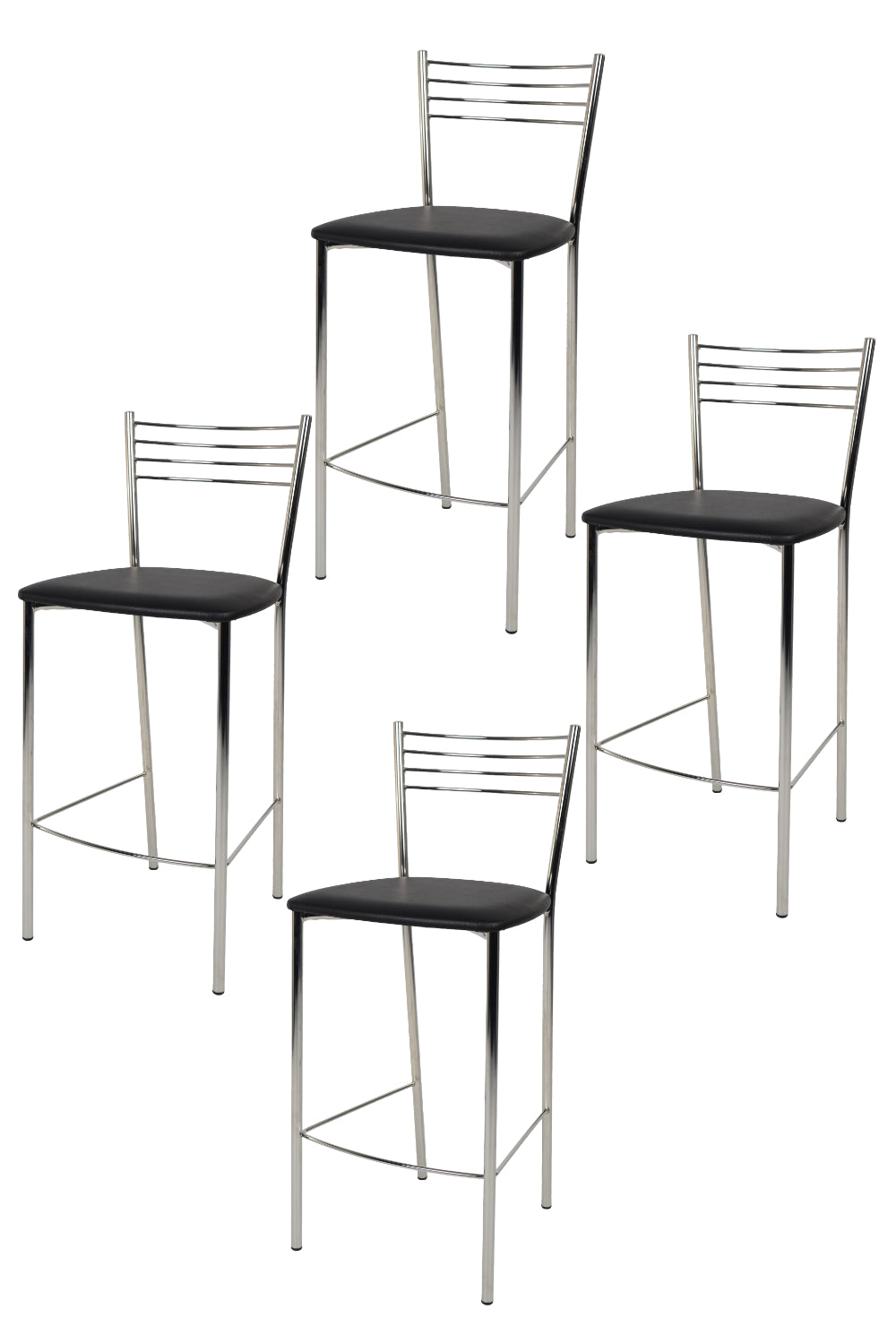 Finta Pelle Nera/Set 4 sgabelli
