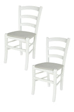 Carica l&#39;immagine nel visualizzatore di Gallery, Laccato Bianco/ Tessuto Bianco Ostrica/Set 2 sedie

