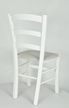 Carica l&#39;immagine nel visualizzatore di Gallery, Laccato Bianco/ Tessuto Bianco Ostrica/Set 2 sedie
