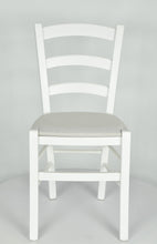 Charger l&#39;image dans la galerie, Laccato Bianco/ Tessuto Bianco Ostrica/Set 4 sedie
