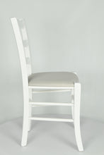 Charger l&#39;image dans la galerie, Laccato Bianco/ Tessuto Bianco Ostrica/Set 4 sedie

