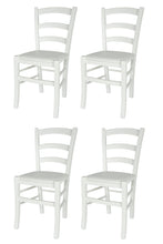 Carica l&#39;immagine nel visualizzatore di Gallery, Laccato Bianco/ Finta Pelle Bianca /Set 4 sedie
