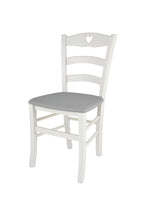 Carica l&#39;immagine nel visualizzatore di Gallery, Laccato Bianco-Finta Pelle Grigio chiaro/Set 1 sedia
