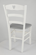 Carica l&#39;immagine nel visualizzatore di Gallery, Laccato Bianco-Finta Pelle Grigio chiaro/Set 1 sedia
