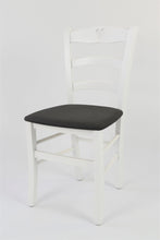 Carica l&#39;immagine nel visualizzatore di Gallery, Laccato bianco-Finta pelle antracite/Set 2 sedie
