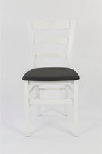 Carica l&#39;immagine nel visualizzatore di Gallery, Laccato bianco-Finta pelle antracite/Set 4 sedie
