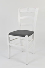 Load image into Gallery viewer, Chair Cuore with structure in beech wood and seat in fabric or artificial leather
