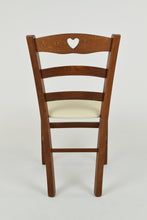 Load image into Gallery viewer, Chair Cuore with structure in beech wood and seat in fabric or artificial leather
