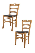 Charger l&#39;image dans la galerie, sedia in legno di faggio modello Cuore, robusta struttura in legno di faggio e seduta imbottita
